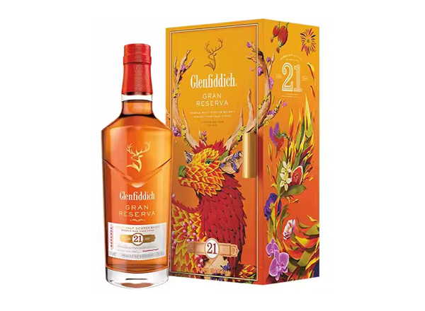 平台回收格兰菲迪21年700ml福鹿生花新年装福鹿呈祥新春礼盒装Glenfiddich苏格兰威士忌行情价格