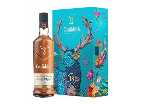 平台格兰菲迪回收格兰菲迪18年700ml春节礼盒装Glenfiddich苏格兰威士忌