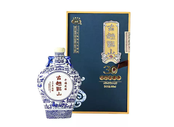 平台黄酒回收古越龙山黄酒千福花雕三十年陈酿绍兴花雕酒500ml礼盒装